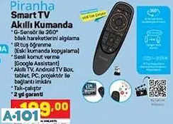 PİRANHA SMART TV AKILLI KUMANDA